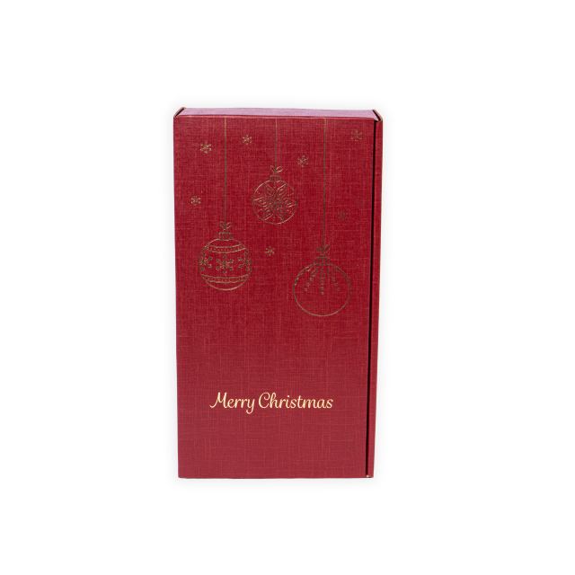 Emballage cadeau avec motif de Noël « Merry Christmas » en rouge