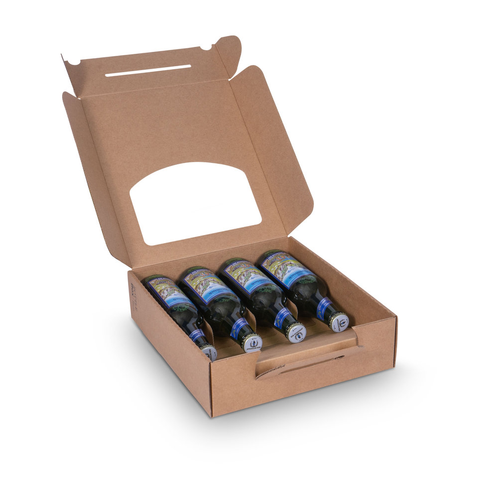 5148 - Beer-gift-box-for-3-4-bottles-made-of-cardboard-with-window-carrying-hand