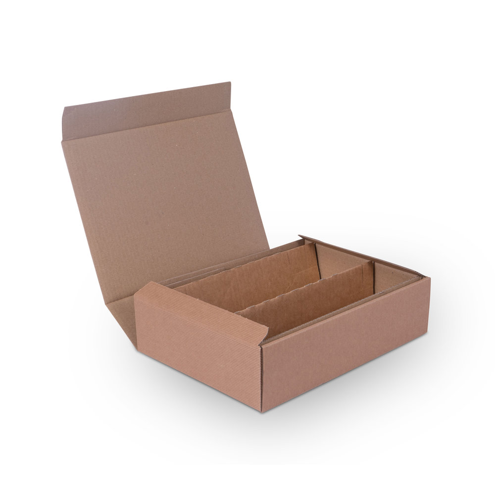 611 - Gift-box-with-open-corrugation-for-3x-0.75l-bottle-with-bottle-height-380m