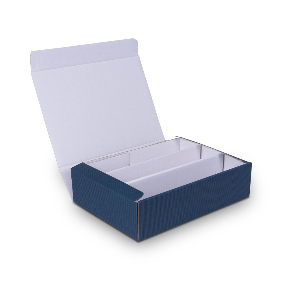 615 - Gift-box-with-open-corrugation-for-3x-0.75l-bottle-with-bottle-height-380m