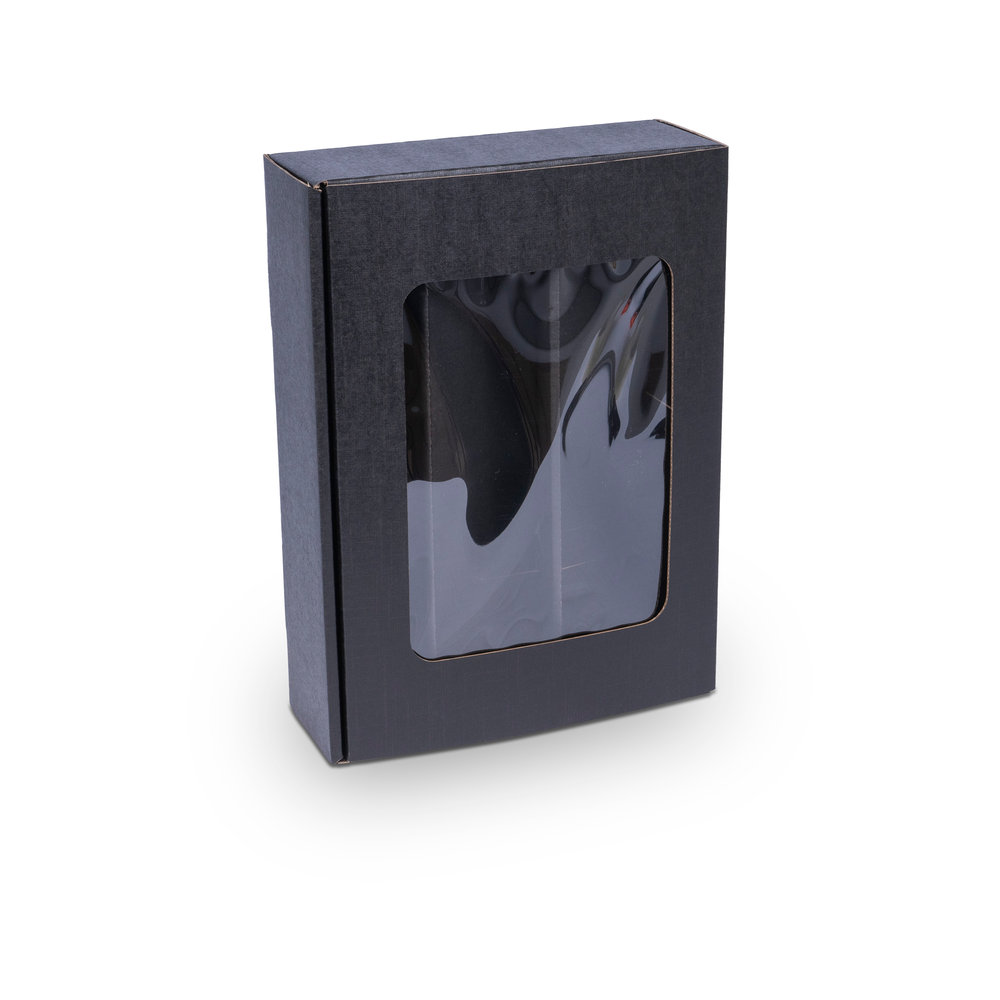624 - Gift-packaging-with-window-in-black-for-3x-0.75l-bottle-with-bottle-height