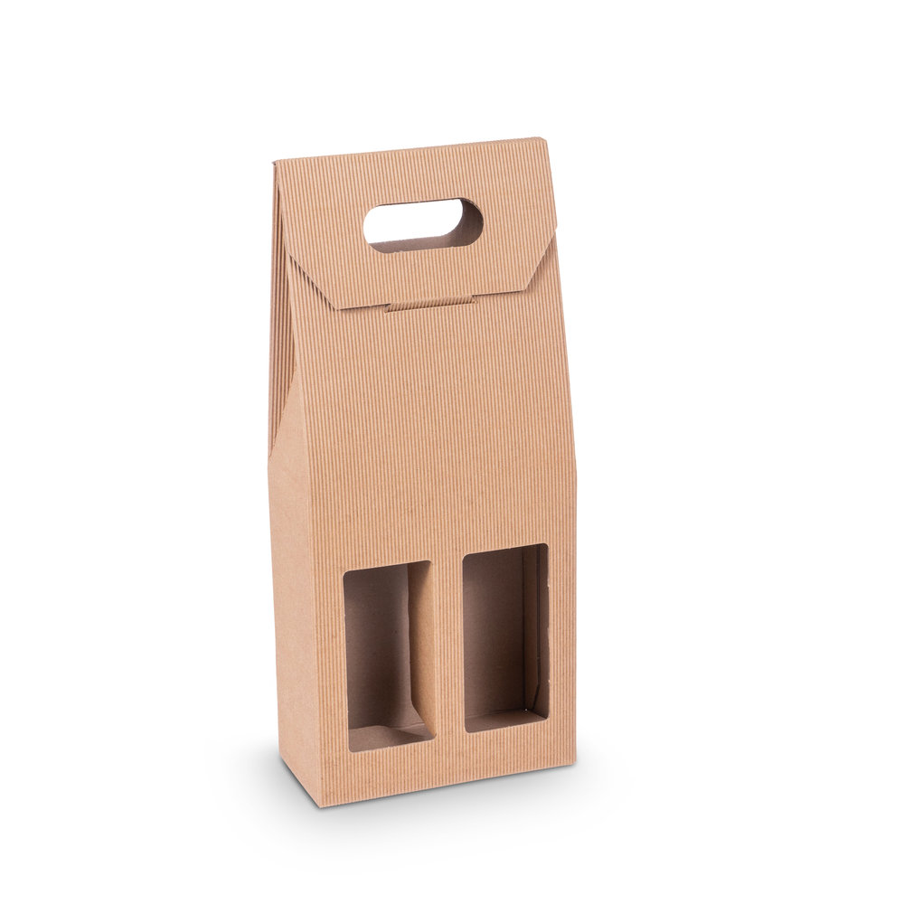 689 - Gift-box-Onda-Avana-with-open-corrugation-for-1x-0.75l-bottle-with-bottle-