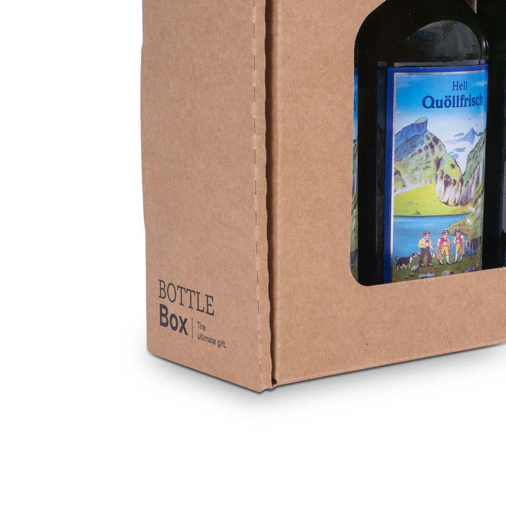 Detail-Beer-gift-box-for-3-4-bottles-made-of-cardboard-with-window-carrying-hand