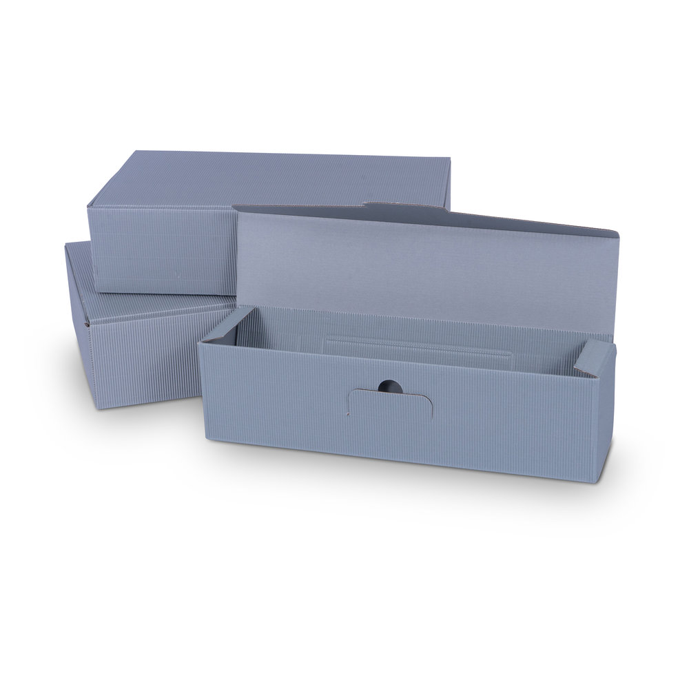 Modell - Gift-box-with-open-corrugation_Ø90mm-in-silver-gray