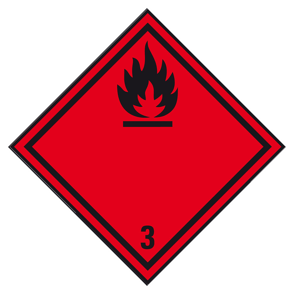1088 - Dangerous-goods-sticker-Flammable-liquids-class-3,-100x100mm,-500-pcs.-pe