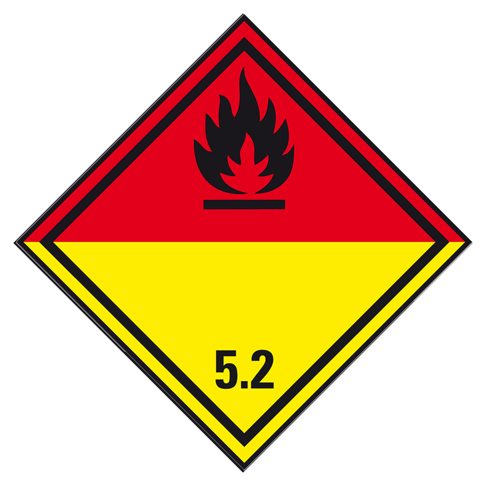 1091 - Dangerous-goods-sticker-Organic-peroxides-class-5.2,-100x100mm,-500-per-r