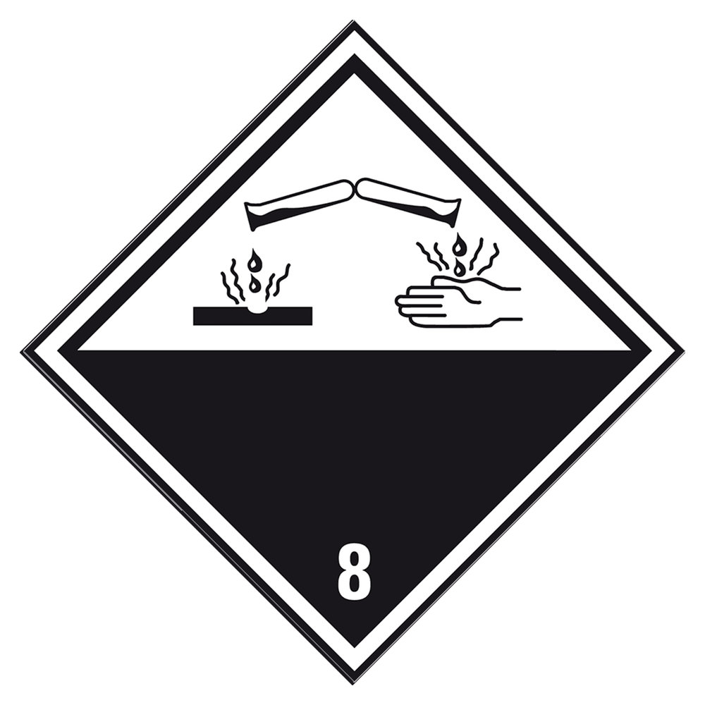1093 - Dangerous-goods-sticker-Corrosive-substances-class-8,-100x100mm,-500-pcs.