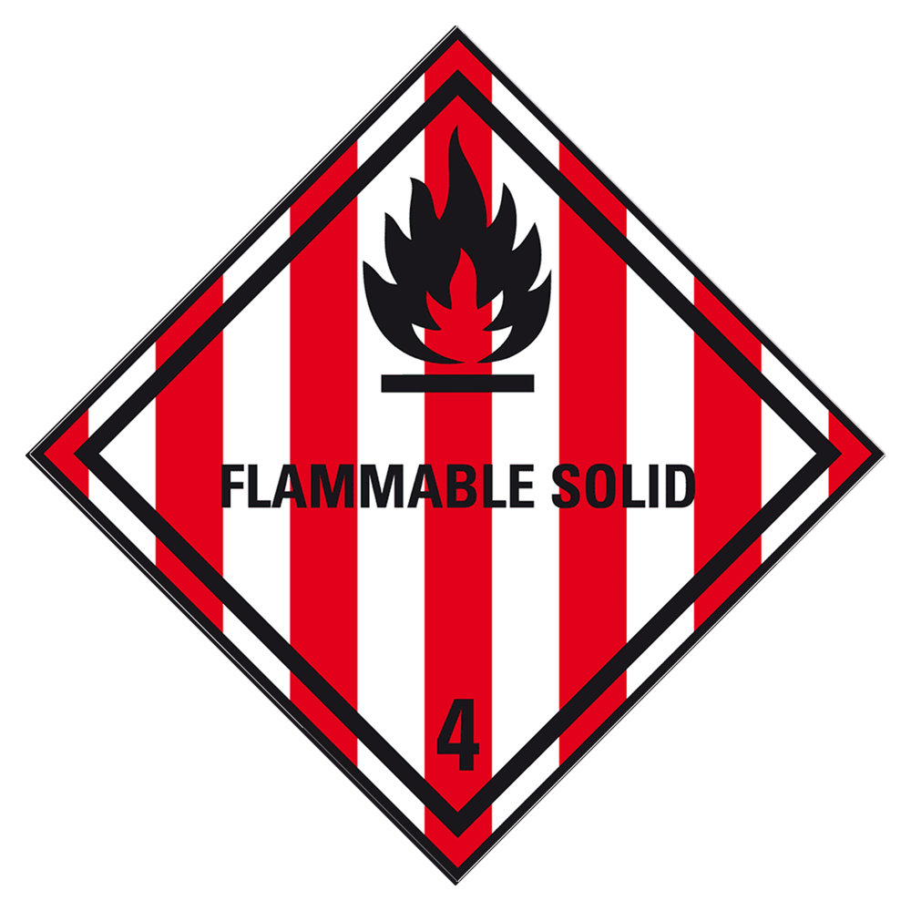 1095 - Dangerous-goods-sticker-Flammable-solids-class-4.1,-100x100mm,-500-pcs.-p