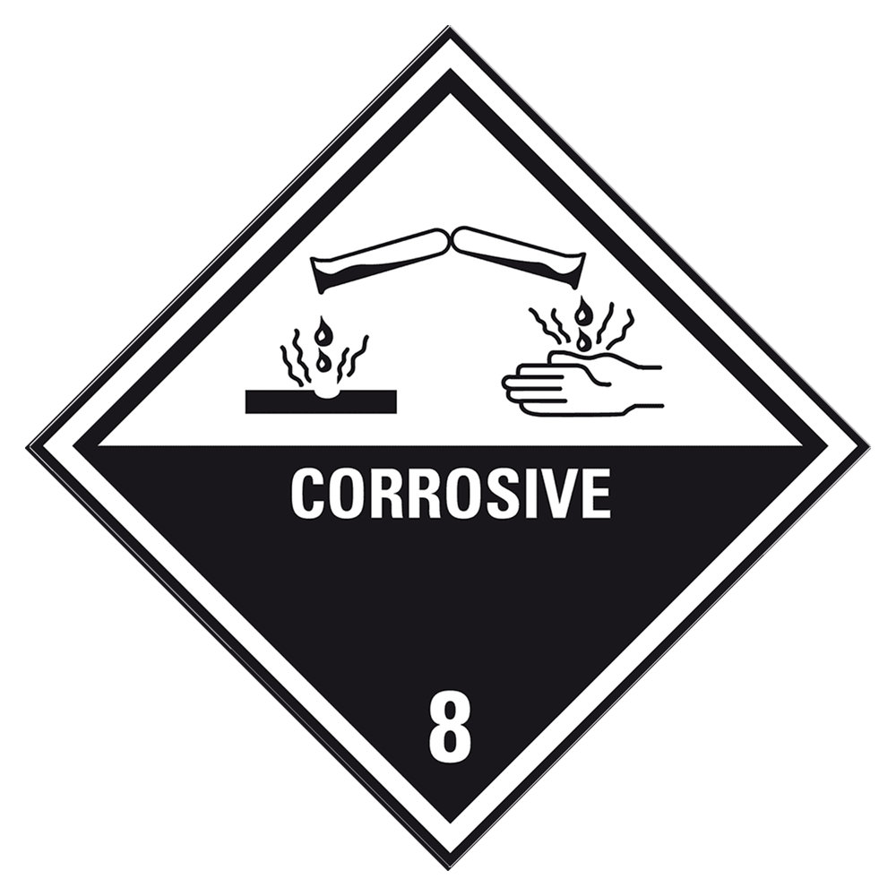 1103 - Dangerous-goods-sticker-Corrosive-substances-class-8,-100x100mm,-500-pcs.