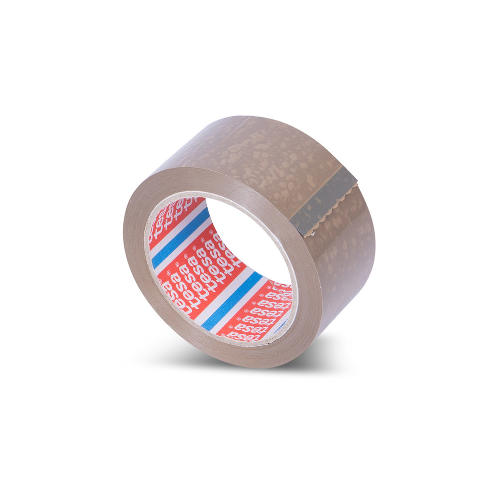1150 - Tesa-PVC-adhesive-tape-in-brown-with-66-running-meters-with-a-width-of-50