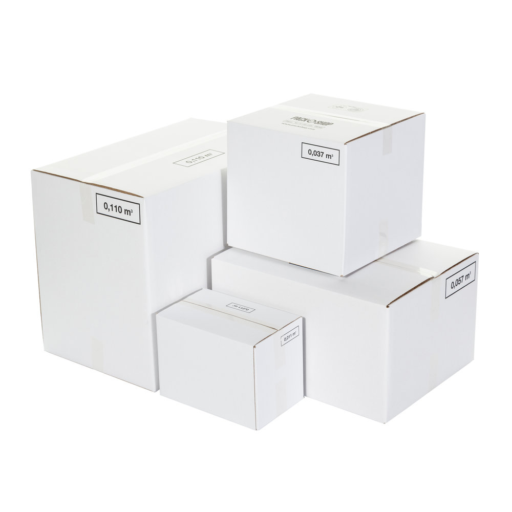 Folding box 2-wall white xs